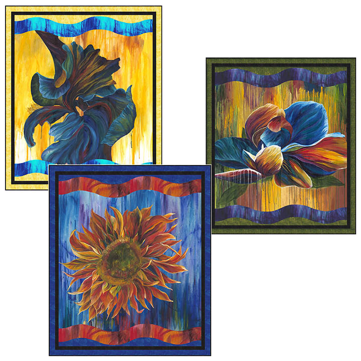 Panel "große Sonnenblume auf blau" - Part links