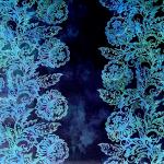 Tapestry Bordüre Blumen auf blau