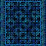 Tapestry Bordüre Blumen auf blau