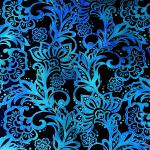 Tapestry Blumen auf blau allover