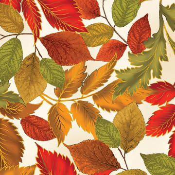 Herbstblätter auf creme - Flanell