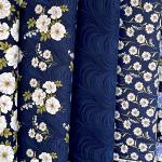 Blue & White Elegance - weiße Margareten und Maiglöckchen auf blau