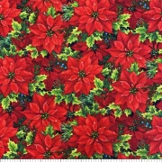 Musical Christmas - Poinsettias Red
