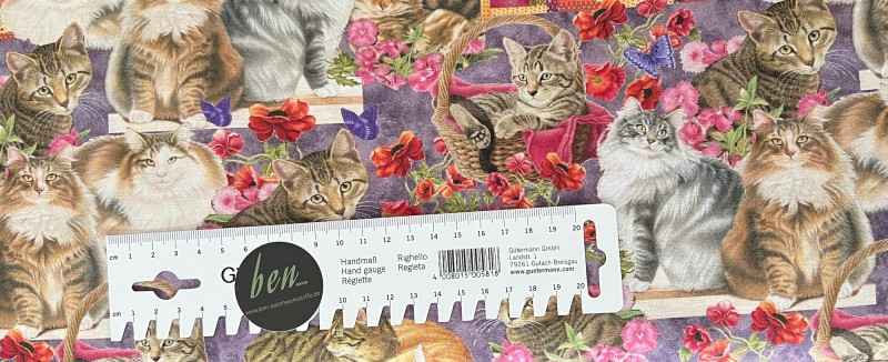 Cats N Quilts allover lila-taupe