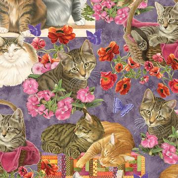 Cats N Quilts allover lila-taupe