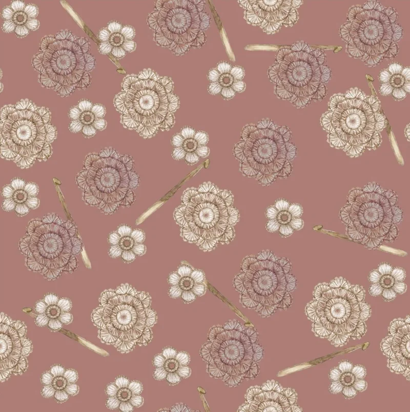 Cosy Knit - Häkelblumen rose