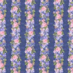 Cottage Bouquet - Bordüre blaugrundig
