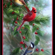 Birds and Berries - Panel