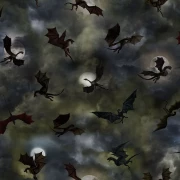 Dragon's Lair - Drachen Silhouetten und Mond