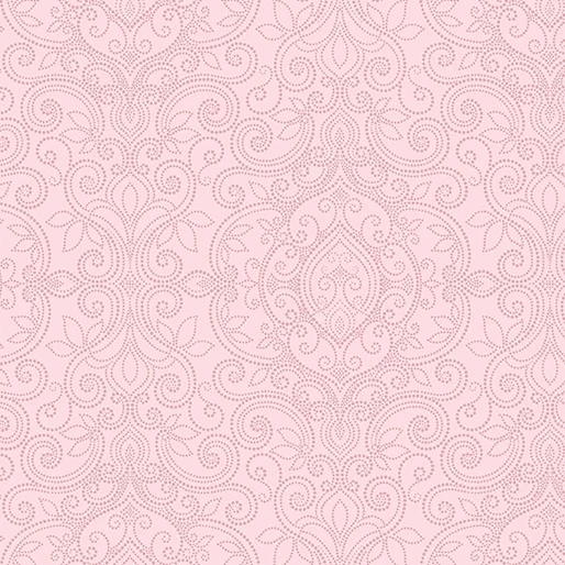 Etched Tulips - Dotted Damask Light Pink