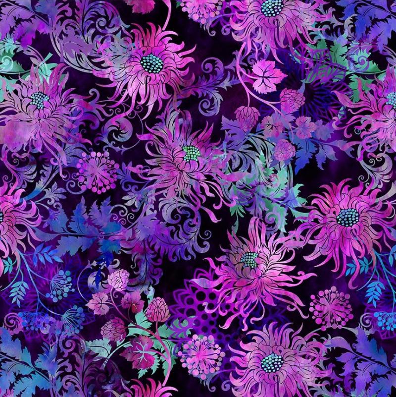 Floragraphix V - Floral allover Purple