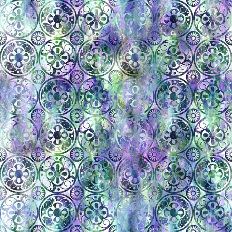 Floragraphix V - Medallions green/purple