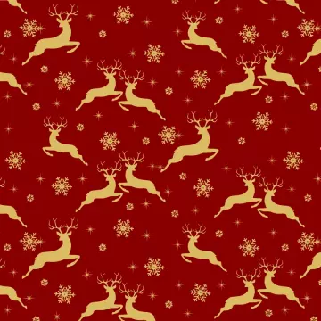 Goldener Hirsch auf rot - Jingle and Mingle