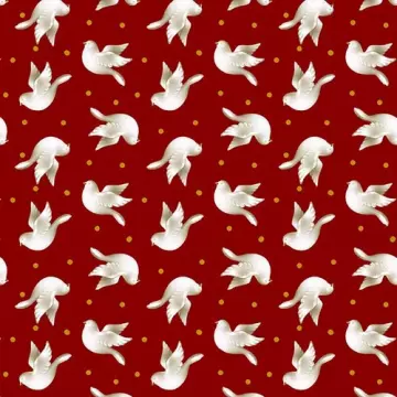 weiße Tauben auf rot - Jingle and Mingle
