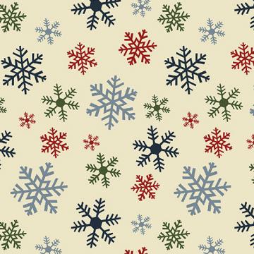 Jingle Bell Flannel - Schneeflocken auf rot