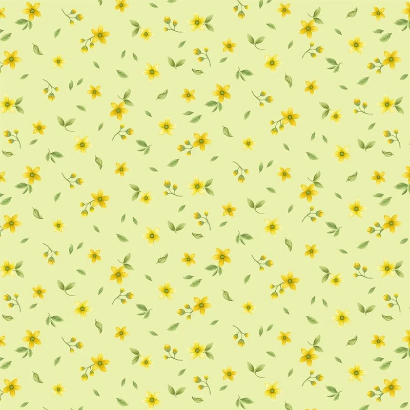 Lemon Bouquet -  kleine gelbe Blumen auf grün