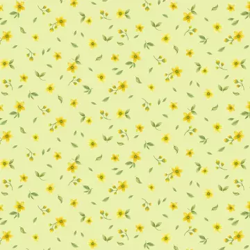 Lemon Bouquet -  kleine gelbe Blumen auf grün