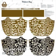 Makers Bag "Ornament braun schwarz" - Panel