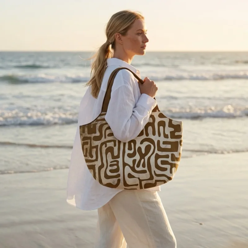 Makers Bag "Ornament braun schwarz" - Panel