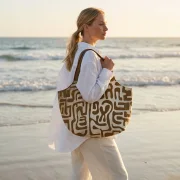 Makers Bag "Ornament braun schwarz" - Panel