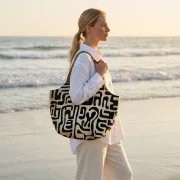 Makers Bag "Ornament braun schwarz" - Panel