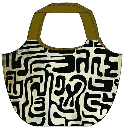 Makers Bag "Ornament braun schwarz" - Panel