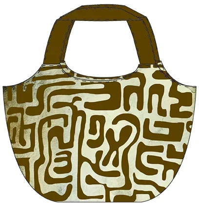 Makers Bag "Ornament braun schwarz" - Panel