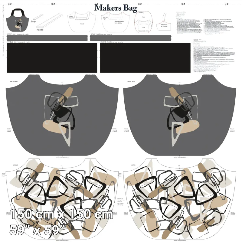 Makers Bag "Grafik grey" - Panel