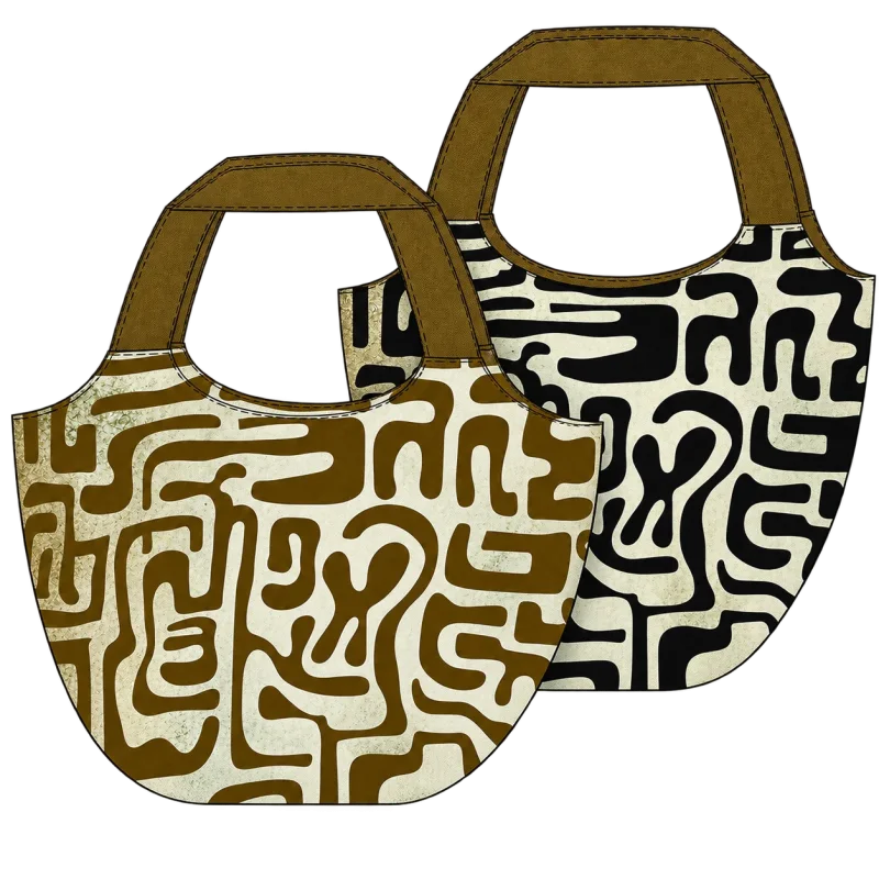 Makers Bag "Ornament braun schwarz" - Panel
