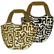 Makers Bag "Ornament braun schwarz" - Panel