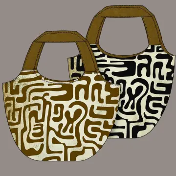 Makers Bag "Ornament braun schwarz" - Panel