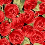 Rosen auf schwarzem Grund - Red Roses  - 1 Stück = 1,40 Meter