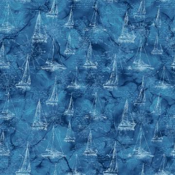 Sail Away - Seglermotive auf blau