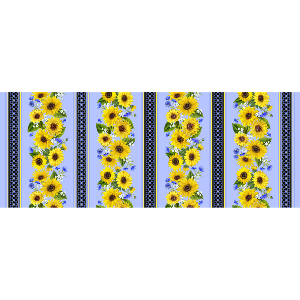 Sonnenblumen/Kornblumen Bordüre