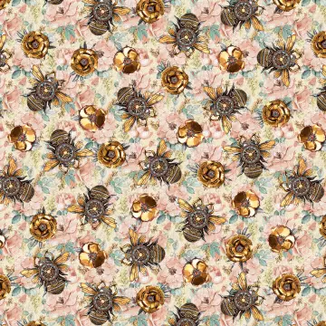 Time Travel - Steampunk Bienen auf Blumen