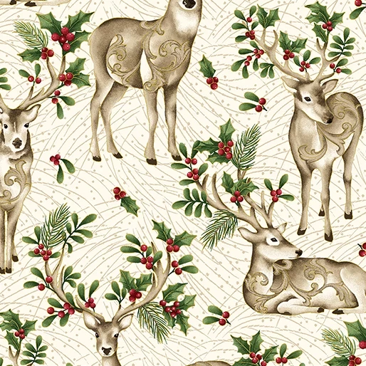Winter in the Pines - Graceful Deer cream