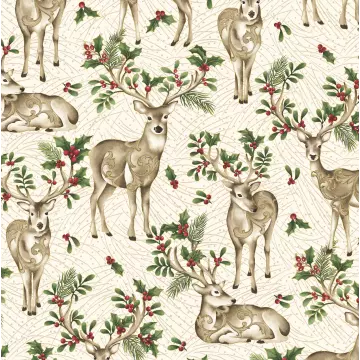 Winter in the Pines - Graceful Deer cream