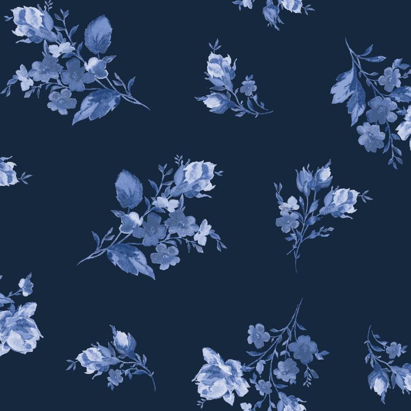 blaue Blüten auf dunkelblau