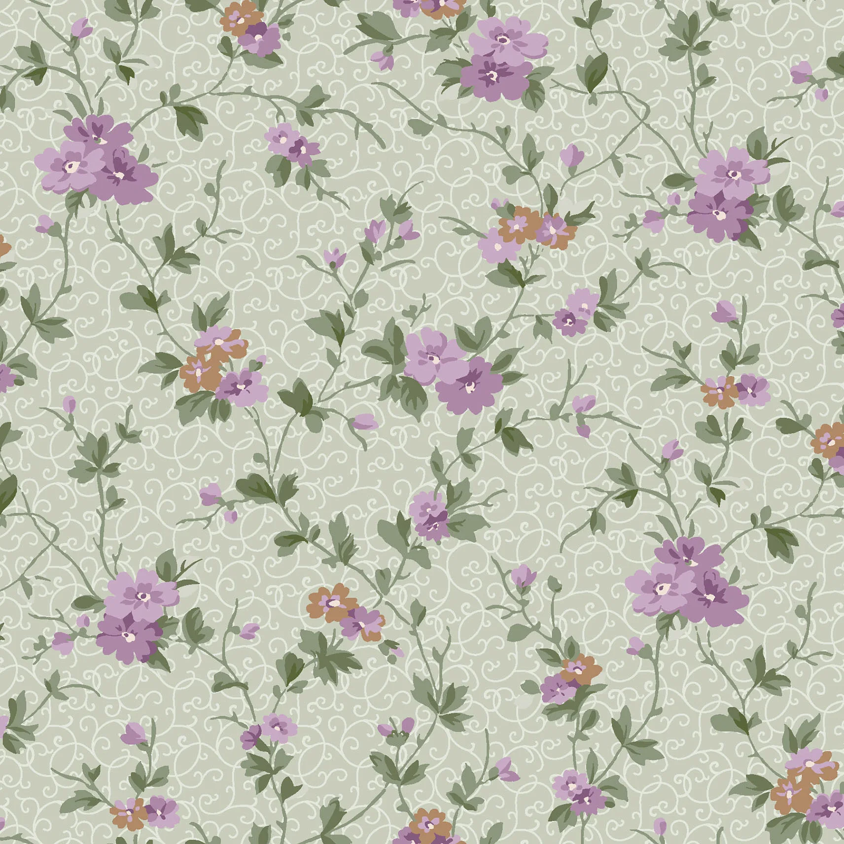 Courtland - Delicate Vine Sage Green