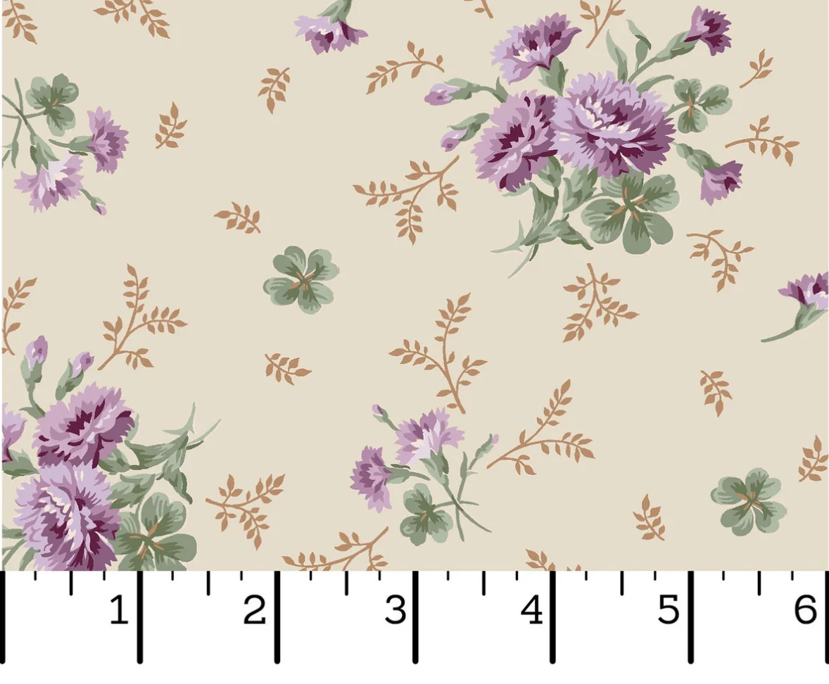 Courtland - Carnations and Clover Dark Cream