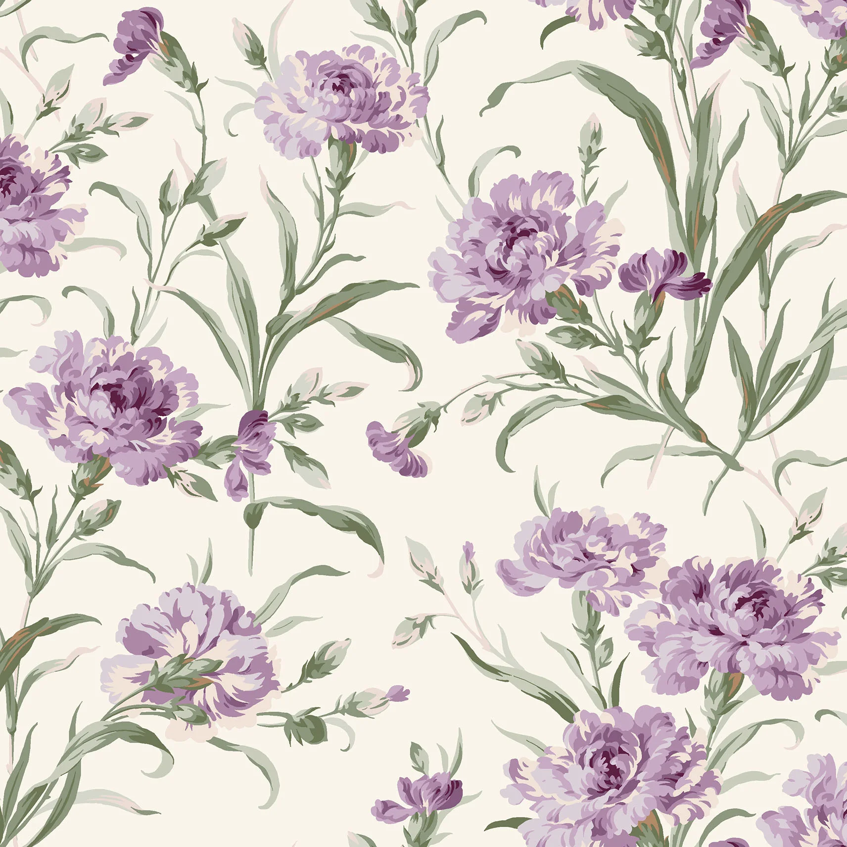 Courtland - Trailing Carnations Cream