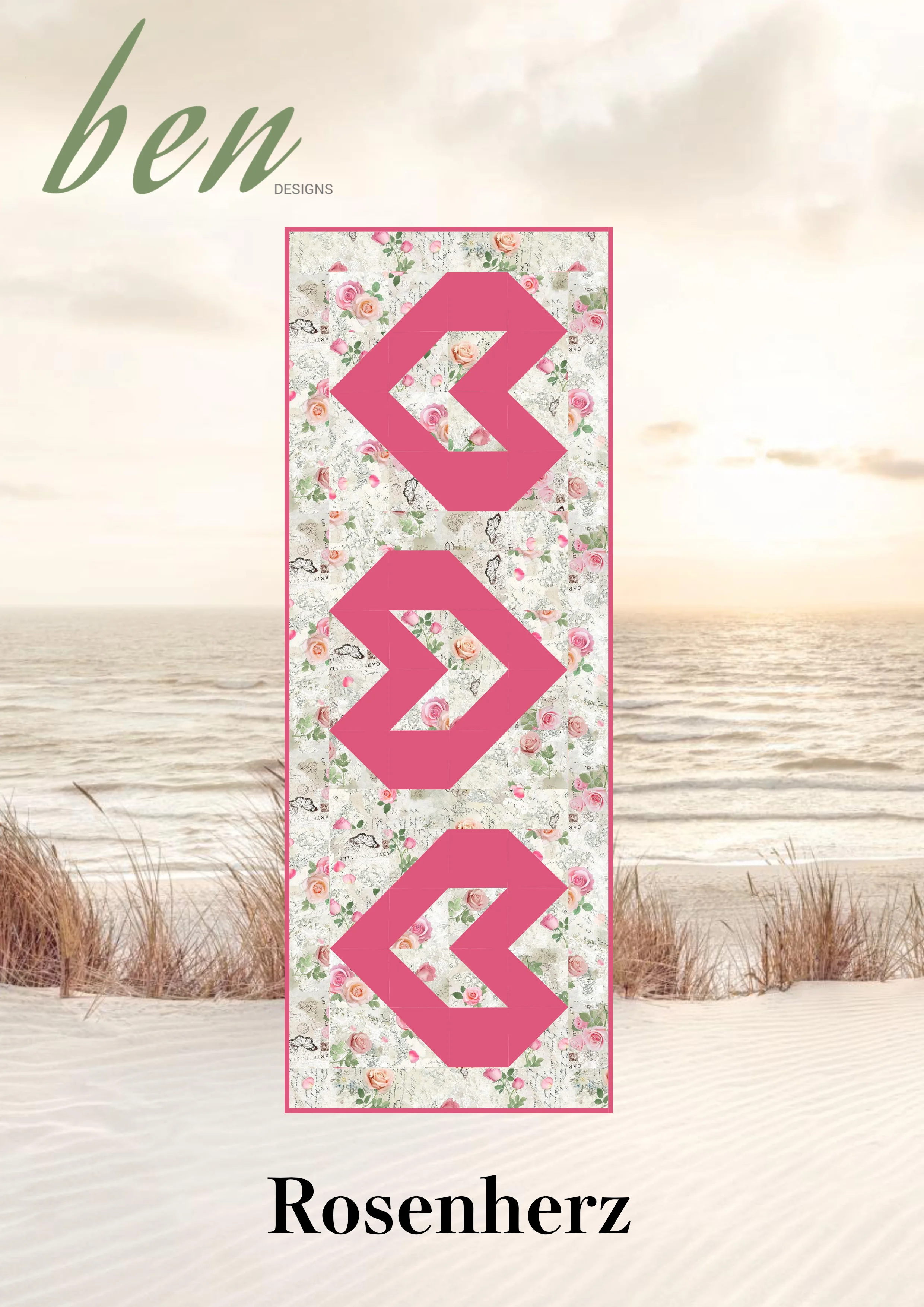 Rosenherz Tischläufer - Quilt Kit