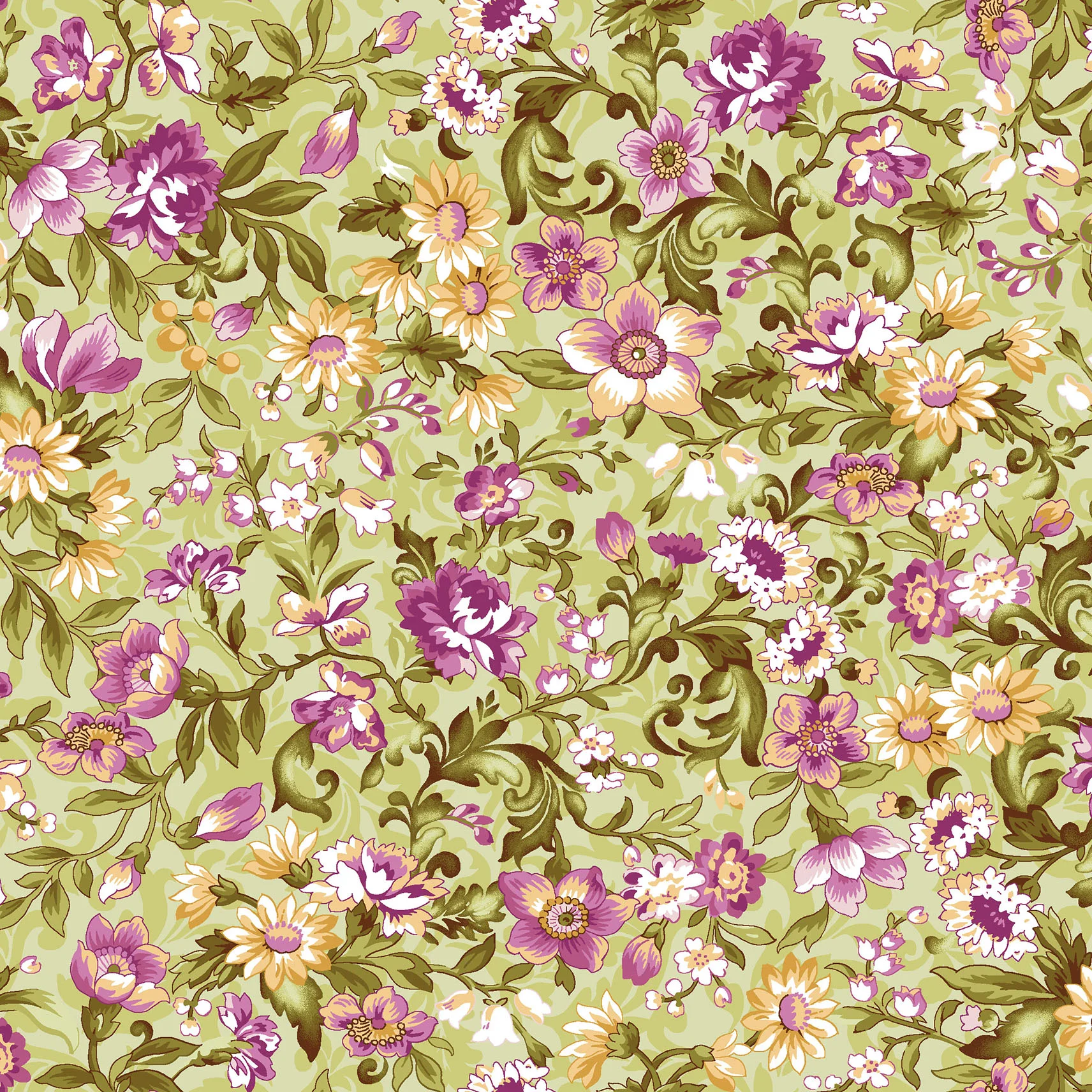 Veranda - Scroll And Vine Green